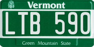 VT license plate LTB590