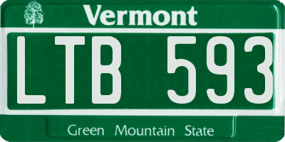VT license plate LTB593