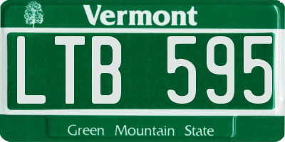 VT license plate LTB595