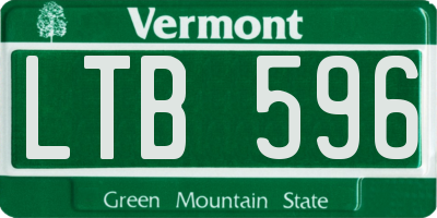VT license plate LTB596
