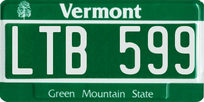 VT license plate LTB599