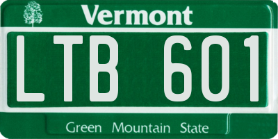 VT license plate LTB601