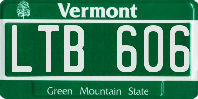 VT license plate LTB606