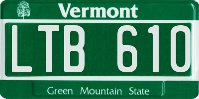 VT license plate LTB610