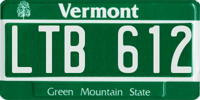 VT license plate LTB612