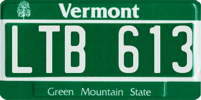 VT license plate LTB613