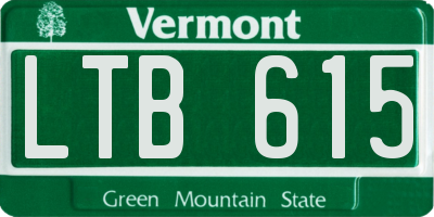 VT license plate LTB615