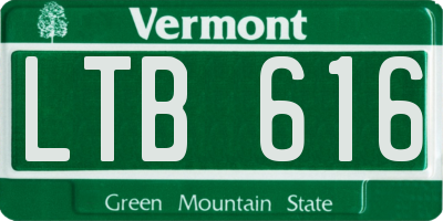 VT license plate LTB616