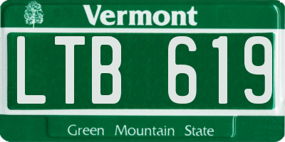 VT license plate LTB619