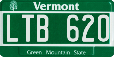 VT license plate LTB620