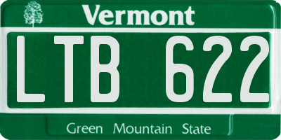 VT license plate LTB622