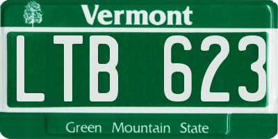 VT license plate LTB623