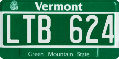 VT license plate LTB624