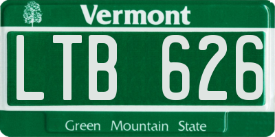 VT license plate LTB626