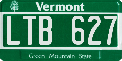 VT license plate LTB627