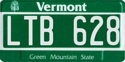 VT license plate LTB628