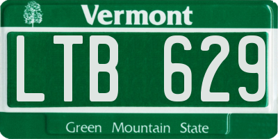 VT license plate LTB629
