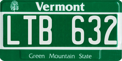 VT license plate LTB632