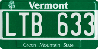 VT license plate LTB633
