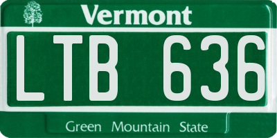 VT license plate LTB636