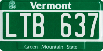 VT license plate LTB637