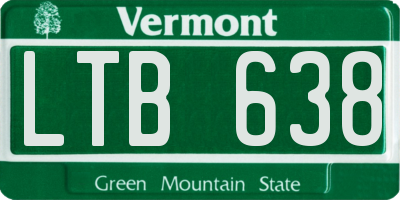 VT license plate LTB638