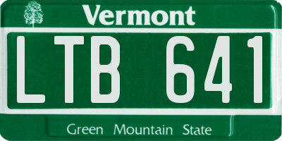 VT license plate LTB641