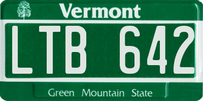 VT license plate LTB642