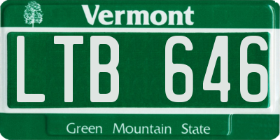 VT license plate LTB646