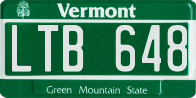 VT license plate LTB648