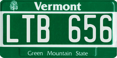 VT license plate LTB656