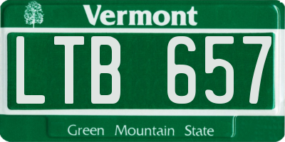 VT license plate LTB657