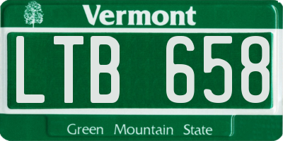 VT license plate LTB658
