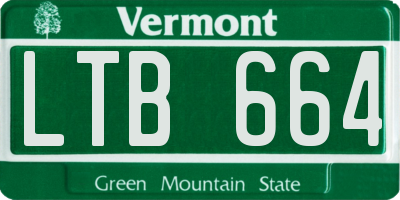 VT license plate LTB664