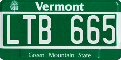 VT license plate LTB665