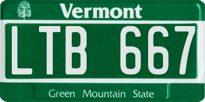 VT license plate LTB667
