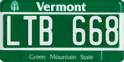 VT license plate LTB668