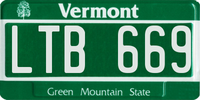 VT license plate LTB669