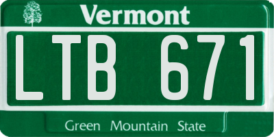 VT license plate LTB671