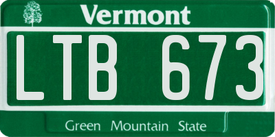 VT license plate LTB673