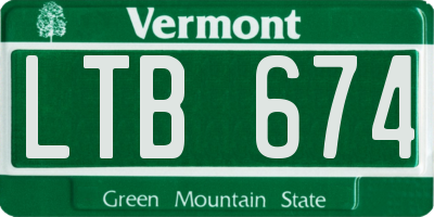 VT license plate LTB674