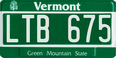 VT license plate LTB675