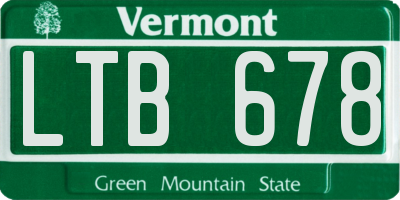 VT license plate LTB678