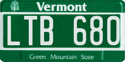 VT license plate LTB680