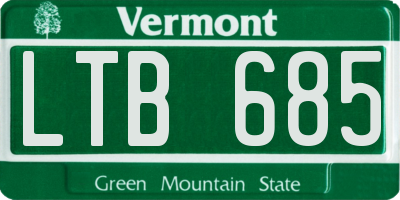 VT license plate LTB685
