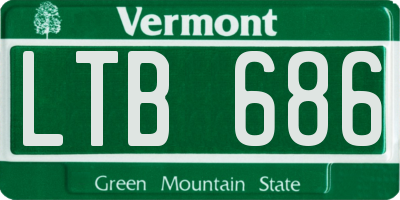 VT license plate LTB686