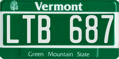 VT license plate LTB687