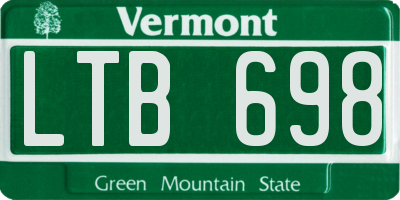 VT license plate LTB698