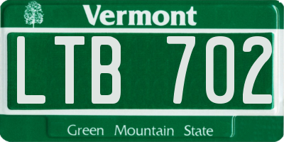 VT license plate LTB702