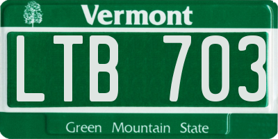 VT license plate LTB703